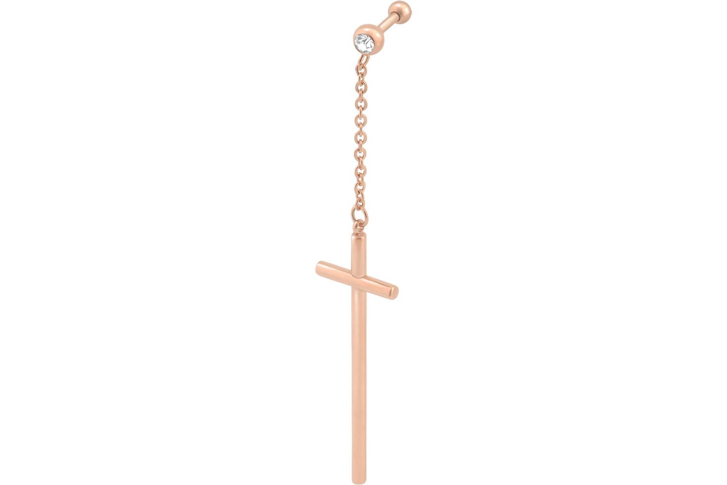 Chirurgenstahl Ohrpiercing Kette RUNDES LANGES KREUZ ++SALE++
